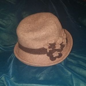 Scala hat with floral embellishments